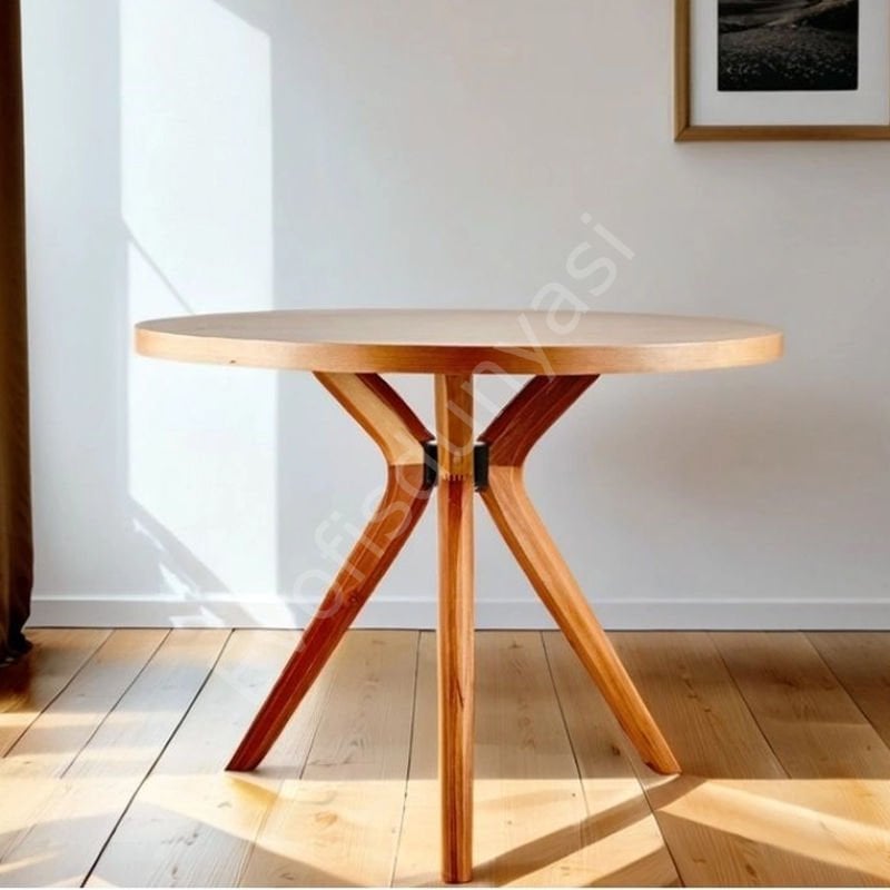 Bross 120 Çap Ahşap Yemek Masası