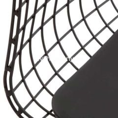 Kafes Tel Sandalye Siyah