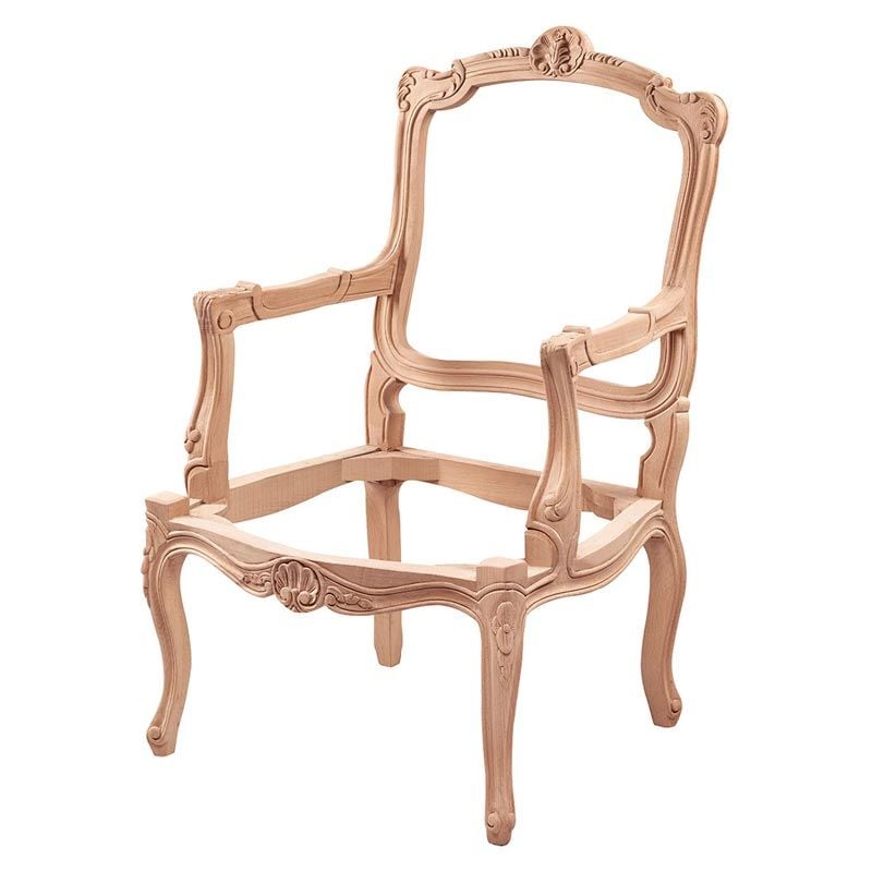 Bugatti Oymalı Ham Ahşap Berjer