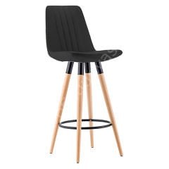 Pera Ahşap Ayaklı Bar Sandalyesi