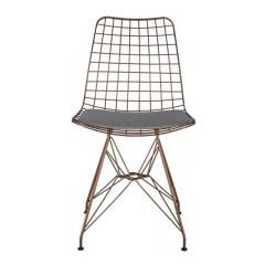 Kafes Tel Sandalye Bronz