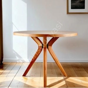 Bross 120 Çap Ahşap Yemek Masası