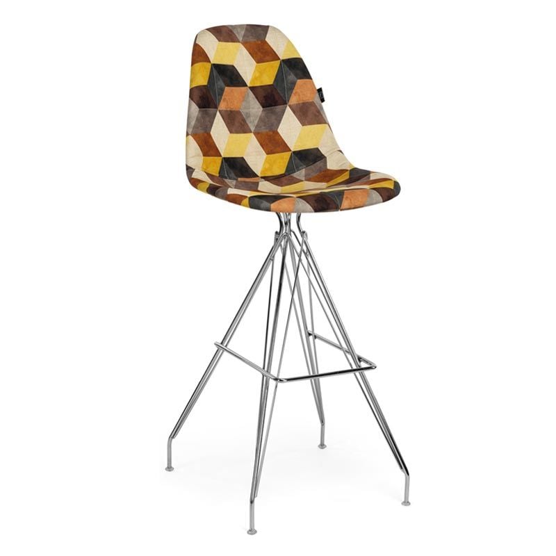 Veos Eyfel Krom Ayaklı Bar Sandalyesi Artbox 301