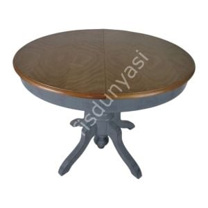 120'lik Açılır Yuvarlak Ahşap Baba Masa