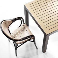 Bambo Masa Sandalye Takımı 4 Kişilik Çikolata-Kapuçino