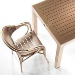 Bambo Masa Sandalye Takımı 4 Kişilik Çikolata-Kapuçino