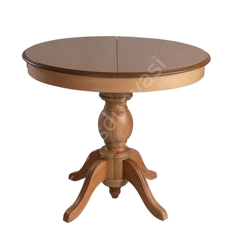 100'lük Açılır Yuvarlak Ahşap Baba Masa Ceviz