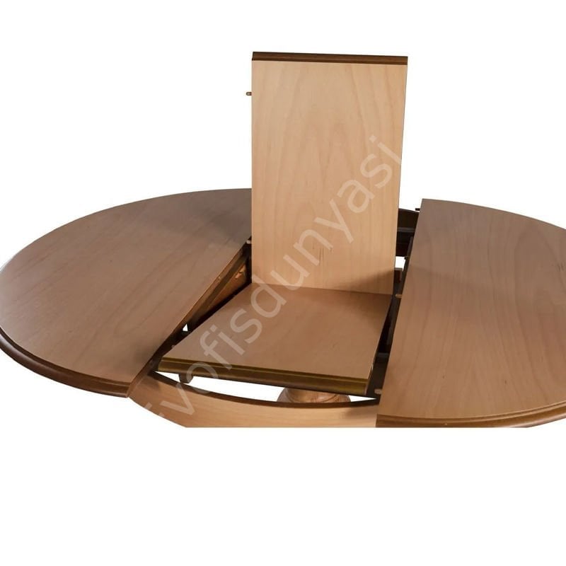 100'lük Açılır Yuvarlak Ahşap Baba Masa Ceviz