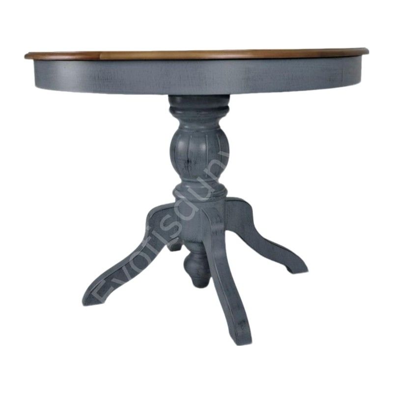 100'lük Açılır Yuvarlak Ahşap Baba Masa Ceviz Antrasit