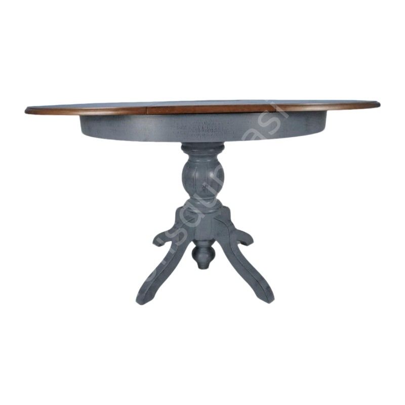 100'lük Açılır Yuvarlak Ahşap Baba Masa Ceviz Antrasit