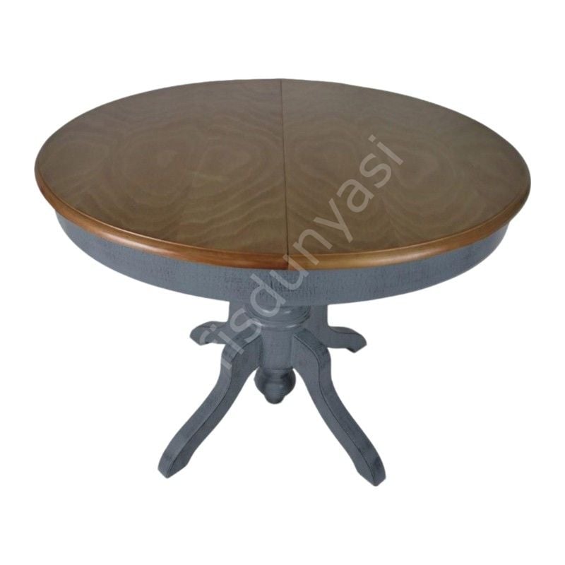 100'lük Açılır Yuvarlak Ahşap Baba Masa Ceviz Antrasit