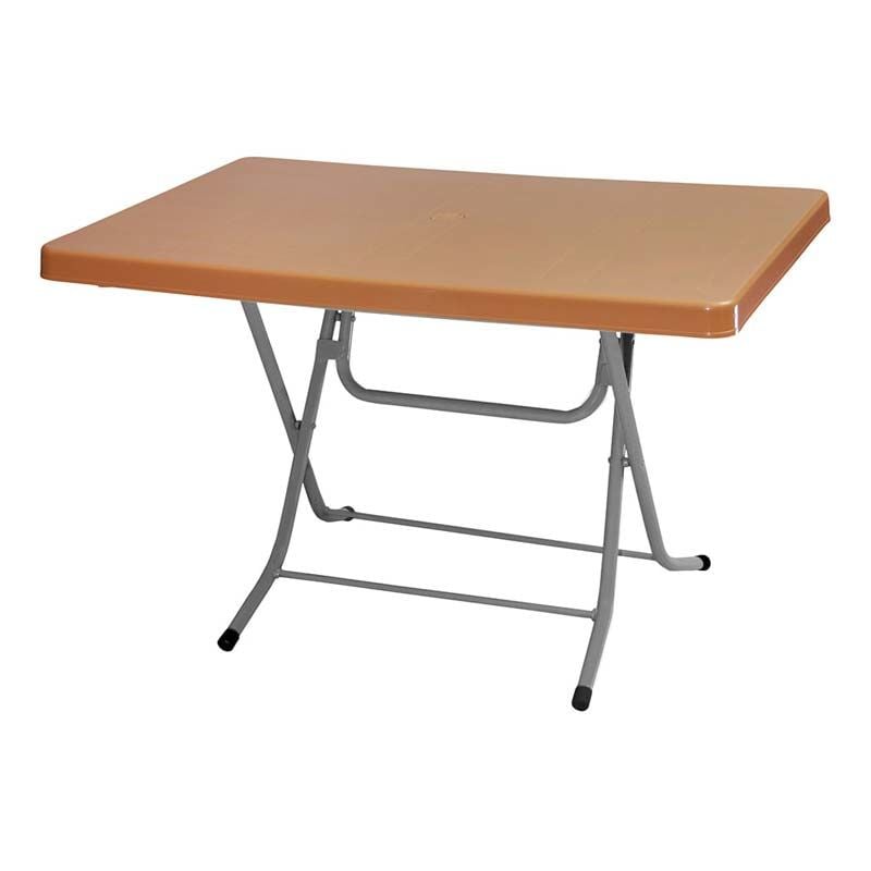 70x120 Metal Ayaklı Plastik Katlanır Masa Teak