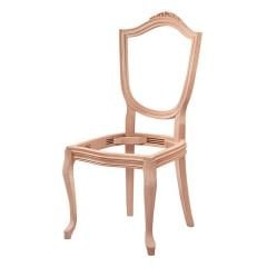 Kupa Oymalı Kolsuz Ham Ahşap Sandalye