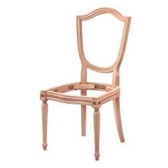 Kupa Tornalı Kolsuz Ham Ahşap Sandalye