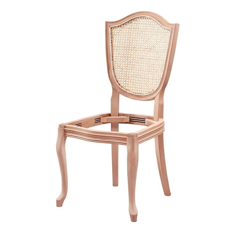 Kupa Hasırlı Ham Ahşap Sandalye