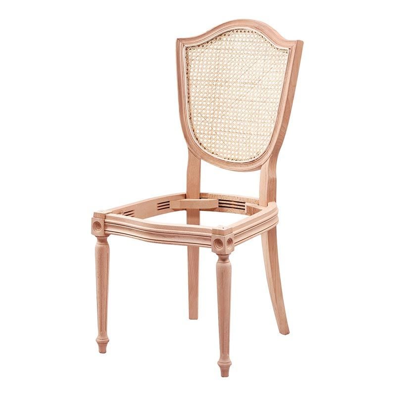 Kupa Hasırlı Tornalı Ham Ahşap Sandalye
