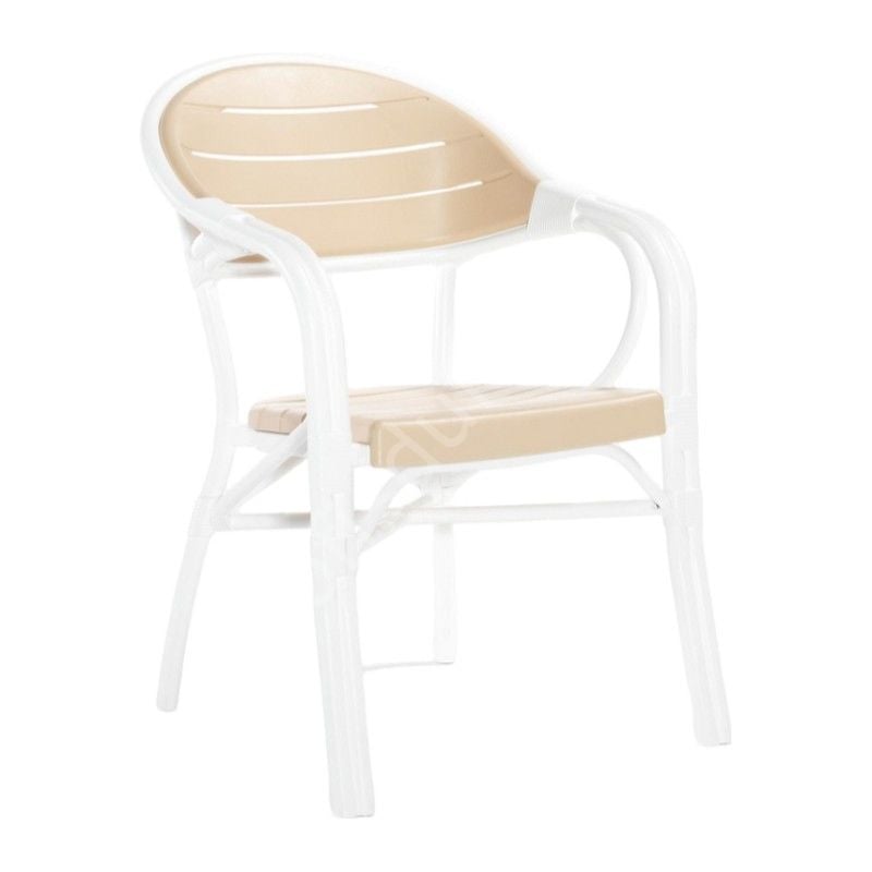 Bambo PP Plastik Sandalye Beyaz-Fildişi