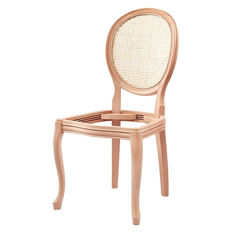 Manolya Hasırlı Ham Ahşap Sandalye