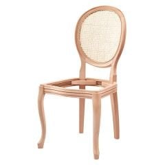 Manolya Hasırlı Ham Ahşap Sandalye