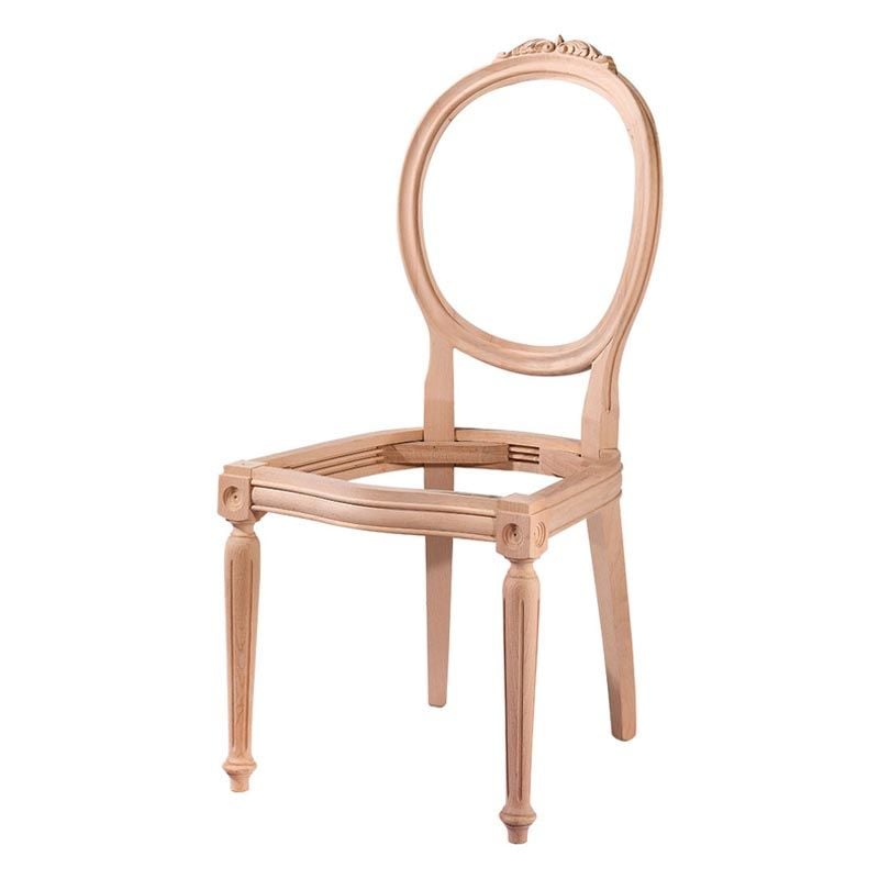 Manolya Tornalı Oymalı Ham Ahşap Sandalye