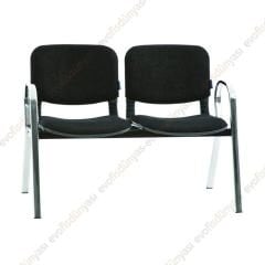 Form İkili Bekleme Koltuğu Krom Siyah