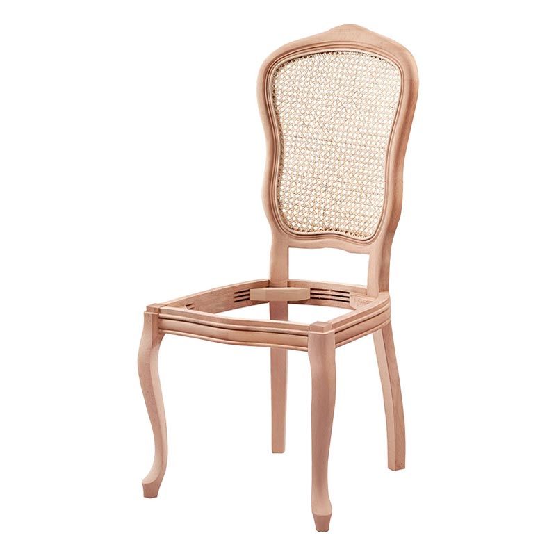 Cetro İtalyan Hasırlı Ham Ahşap Sandalye