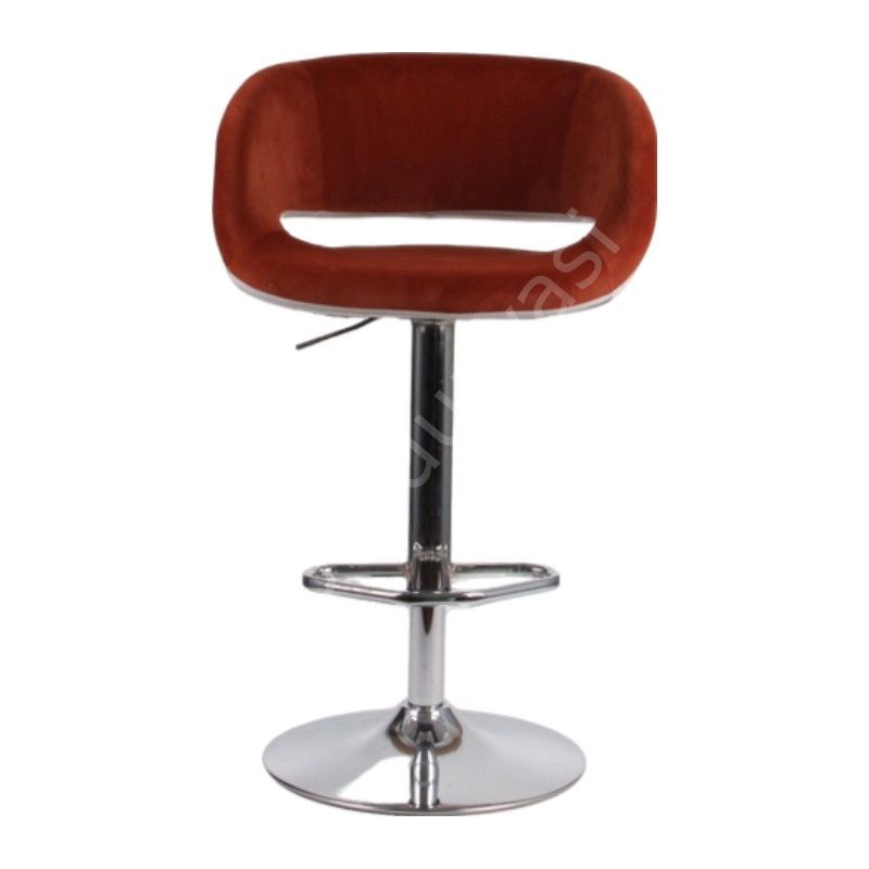 Ciro Boru Ayaklı Bar Sandalyesi Turuncu Gri