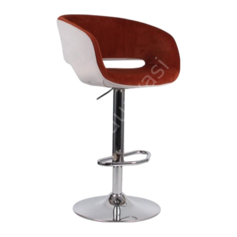 Ciro Boru Ayaklı Bar Sandalyesi Turuncu Gri