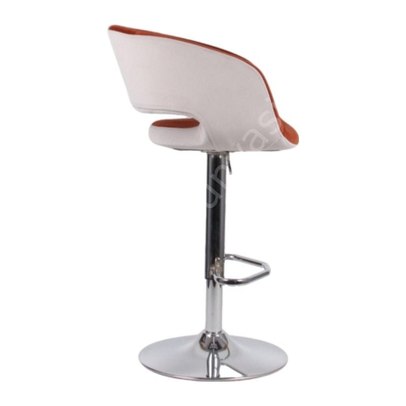 Ciro Boru Ayaklı Bar Sandalyesi Turuncu Gri