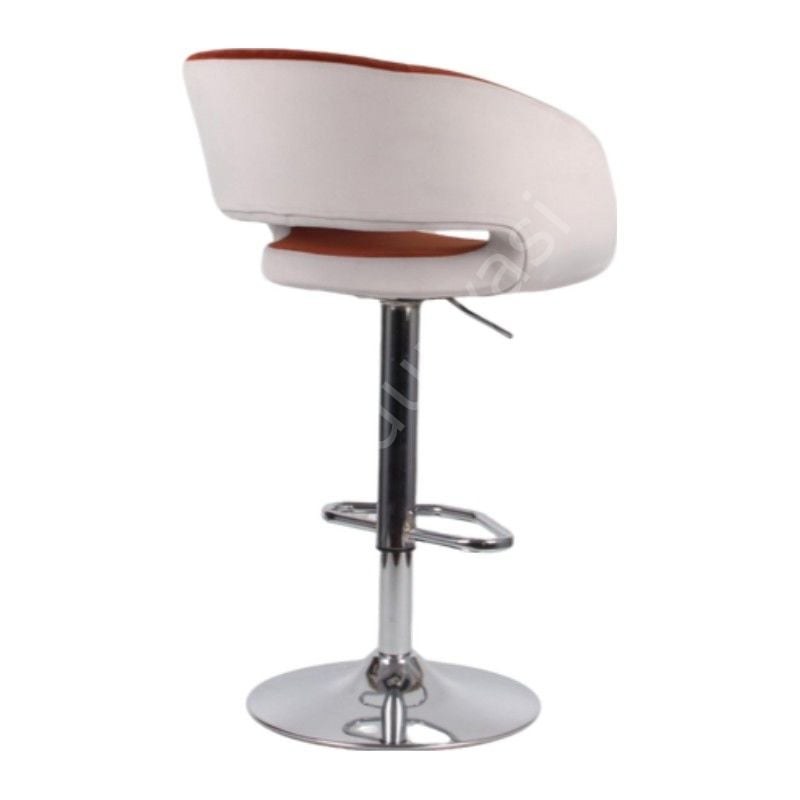 Ciro Boru Ayaklı Bar Sandalyesi Turuncu Gri