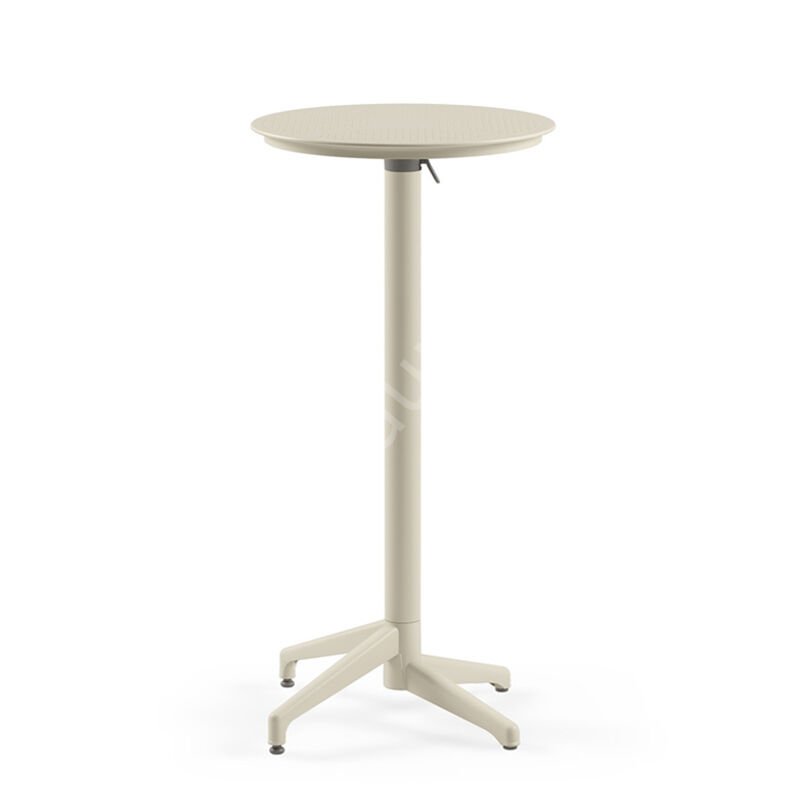 Moon Katlanır 60 cm Yuvarlak Bistro Bar Masası Bej