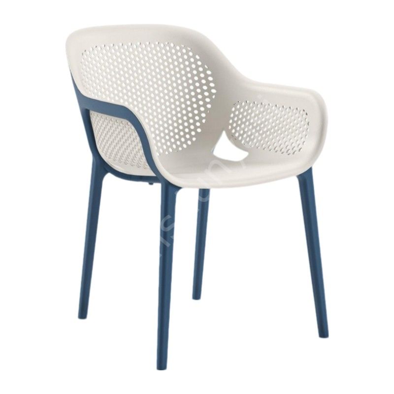 Arta Lüx PP Kollu Plastik Sandalye Soğuk Gri - Sax Mavi