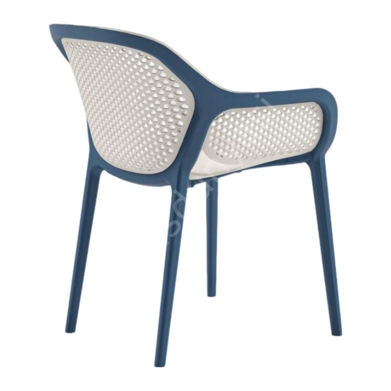 Arta Lüx PP Kollu Plastik Sandalye Soğuk Gri - Sax Mavi