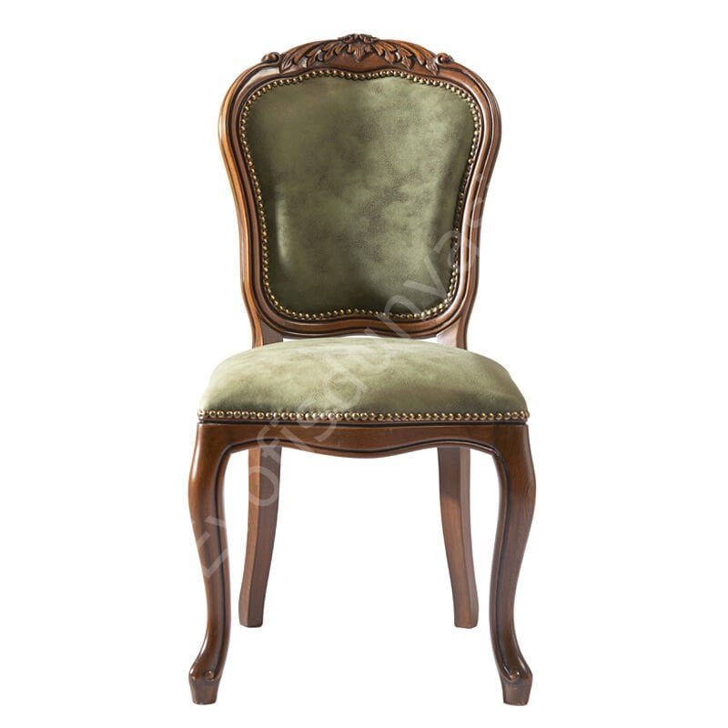 Lüks Oymalı Ahşap Salon Sandalyesi