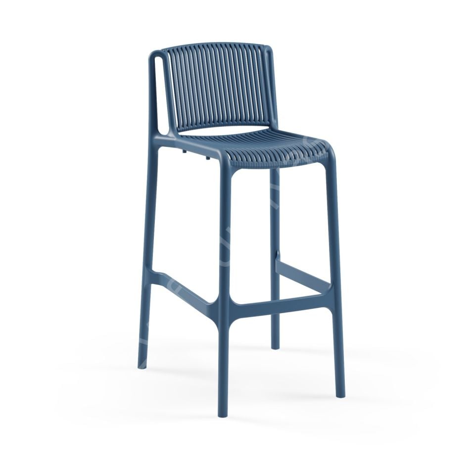 Tropik PP Plastik Bar Sandalyesi 75 cm - Siyah