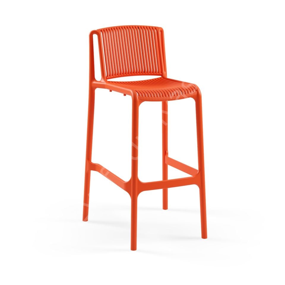 Tropik PP Plastik Bar Sandalyesi 75 cm - Siyah