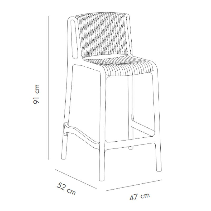 Tropik PP Plastik Bar Sandalyesi 65 cm - Vizon