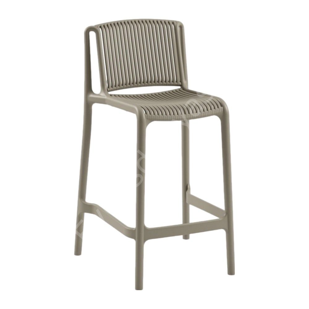 Tropik PP Plastik Bar Sandalyesi 65 cm - Vizon