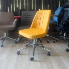 Ditha Kolsuz Çalışma Sandalyesi Hardal Sarısı - Krom