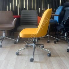 Ditha Kolsuz Çalışma Sandalyesi Hardal Sarısı - Krom