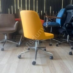 Ditha Kolsuz Çalışma Sandalyesi Hardal Sarısı - Krom