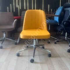 Ditha Kolsuz Çalışma Sandalyesi Hardal Sarısı - Krom