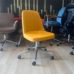 Ditha Kolsuz Çalışma Sandalyesi Hardal Sarısı - Krom