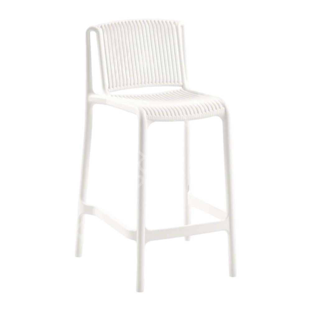 Tropik PP Plastik Bar Sandalyesi 65 cm - Beyaz