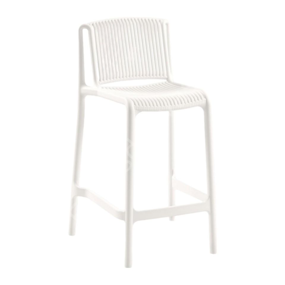 Tropik PP Plastik Bar Sandalyesi 65 cm - Beyaz