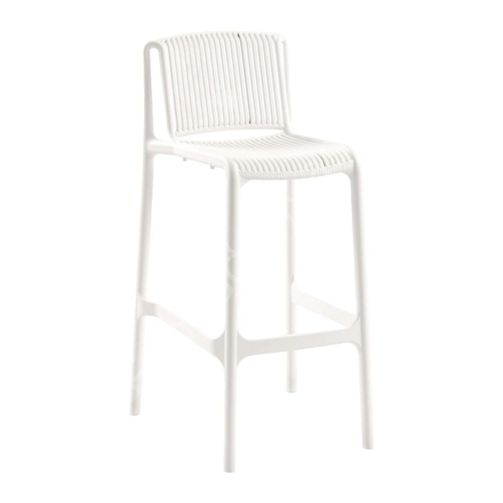 Tropik PP Plastik Bar Sandalyesi 75 cm - Beyaz