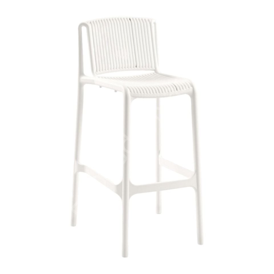 Tropik PP Plastik Bar Sandalyesi 75 cm - Beyaz