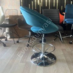 Song Çemberli Bar Sandalyesi Petrol Yeşil