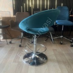 Song Çemberli Bar Sandalyesi Petrol Yeşil