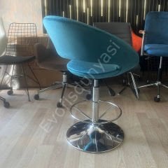 Song Çemberli Bar Sandalyesi Petrol Yeşil